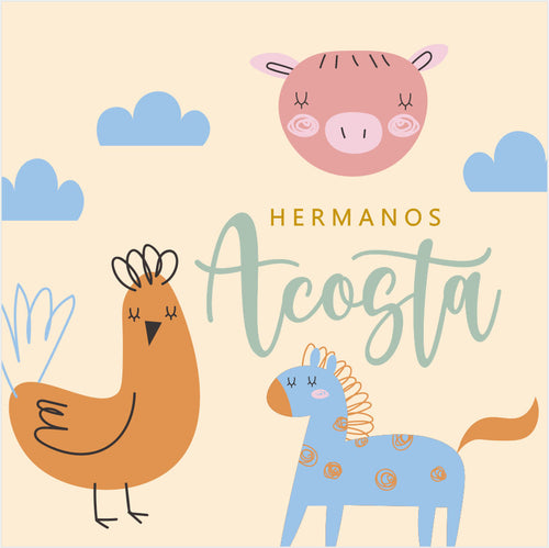 Animales Granja Fondo Crema