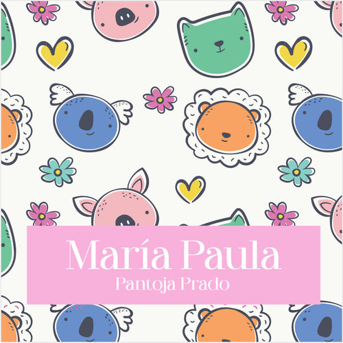 Caritas Animales Flores Fondo Blanco