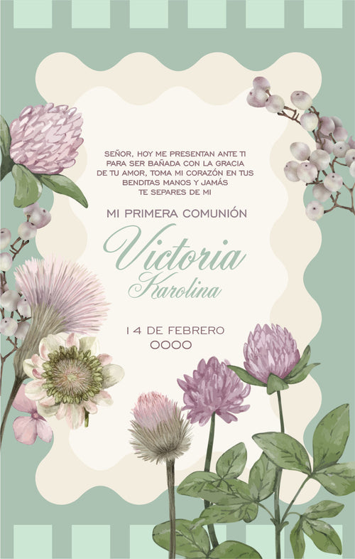 Comunion Flores Botanicas Lila Verde Sage