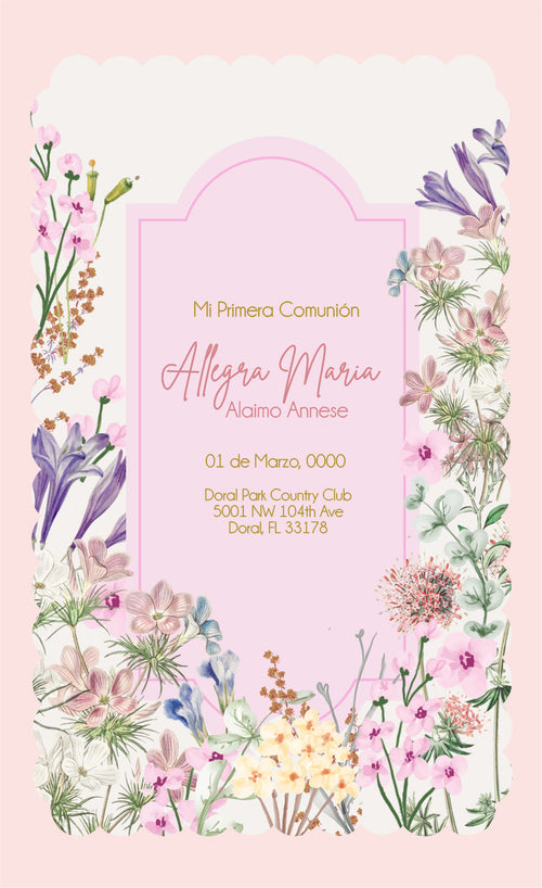 Comunion Flores Silvestres Rosa Lila Primaveral