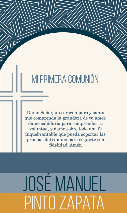 Comunion Lineas Geometricas Azul Marino Mostaza