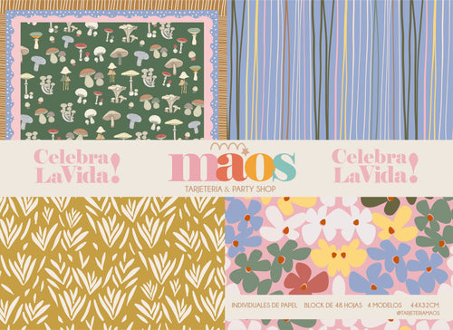 Block de Individuales de Papel | 48 Hojas, 4 Diseños